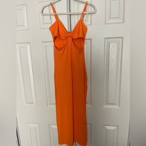 Orange cut out maxi dress